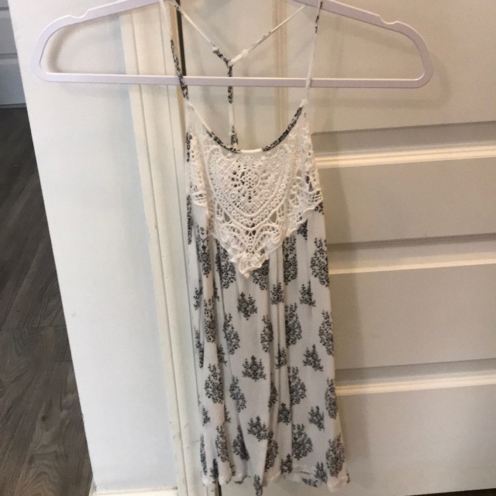 Black and white lace top